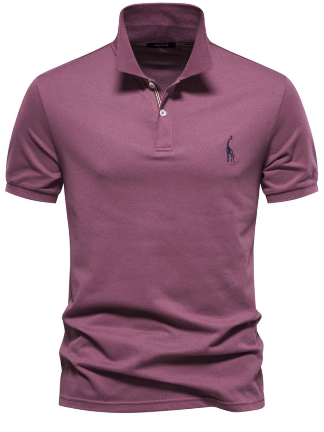 Men's Giraffe Embroidered Short Sleeve  Polo