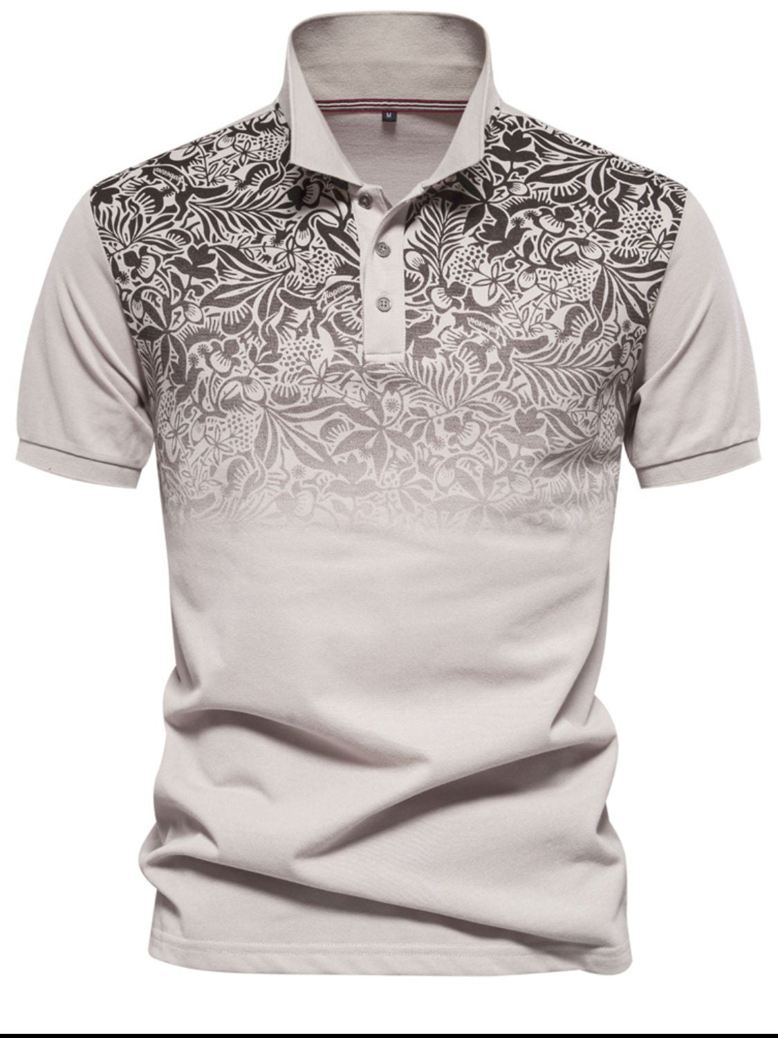 Men's Printed Collared Neck Short Sleeve Polo