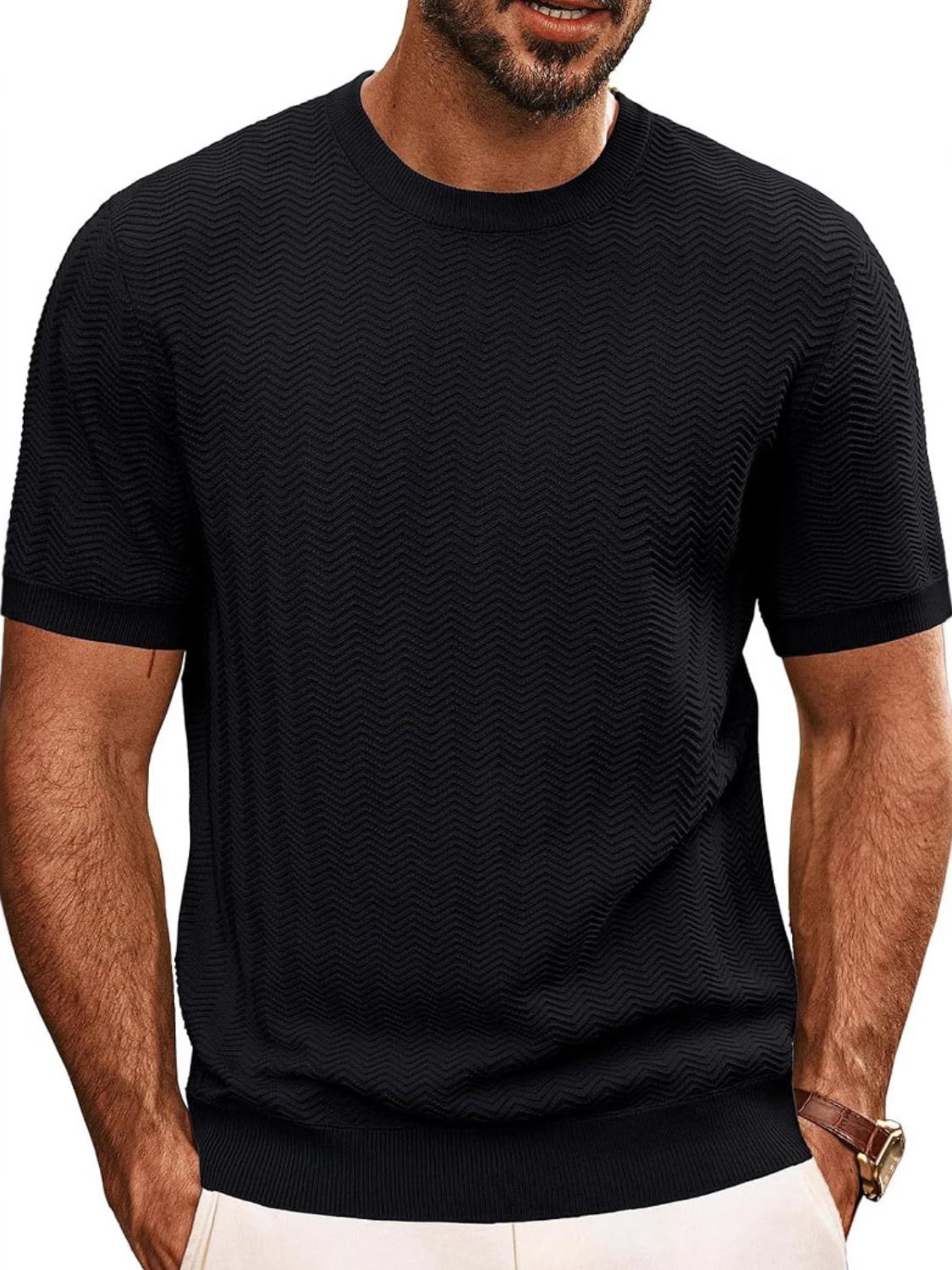 Men's Full Size Round Neck Short Sleeve T-Shirt Plus Size