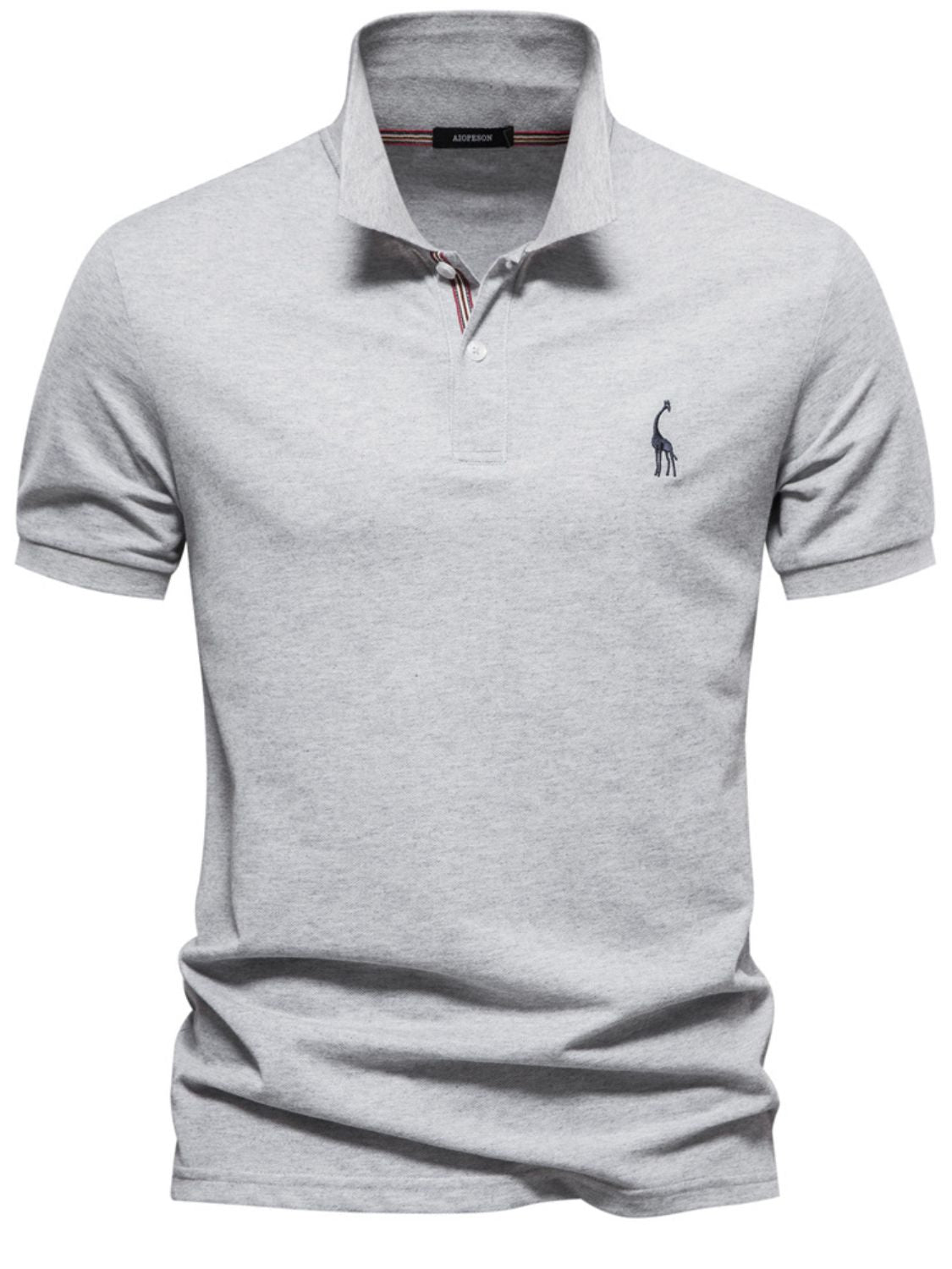 Men's Giraffe Embroidered Short Sleeve  Polo