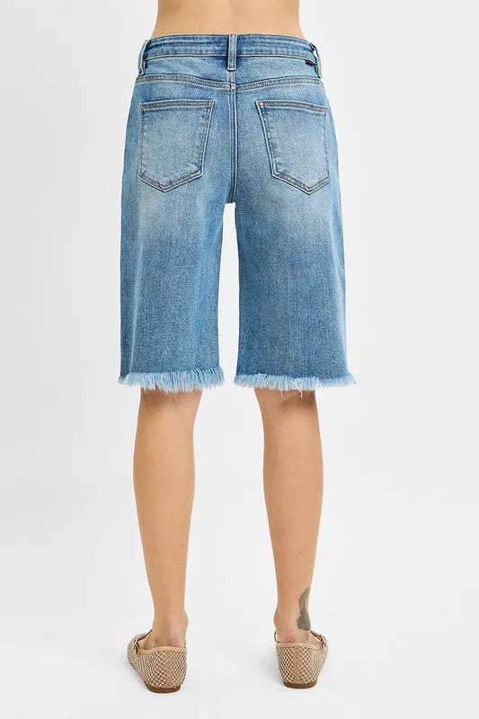 RISEN Full Size Tummy Control Mid Rise Fit Bermuda Plus Size