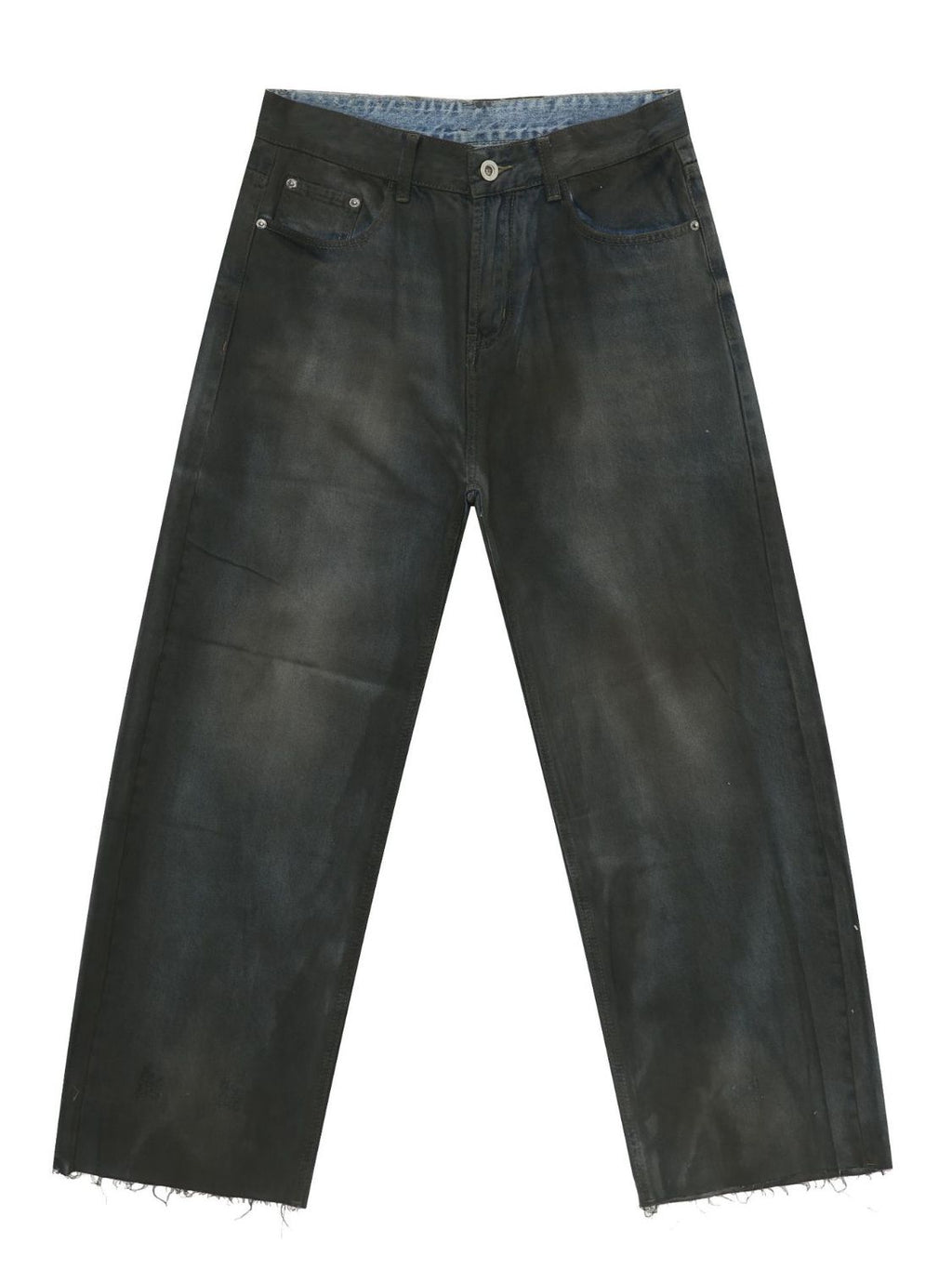 Men's Frayed Hem Jeans with Pockets