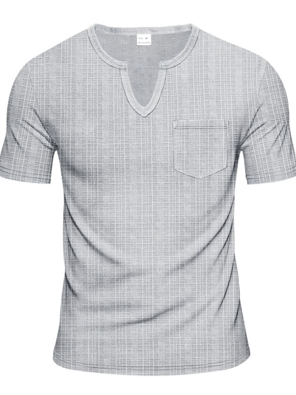 Men's Full Size Notched Short Sleeve T-Shirt Plus Size