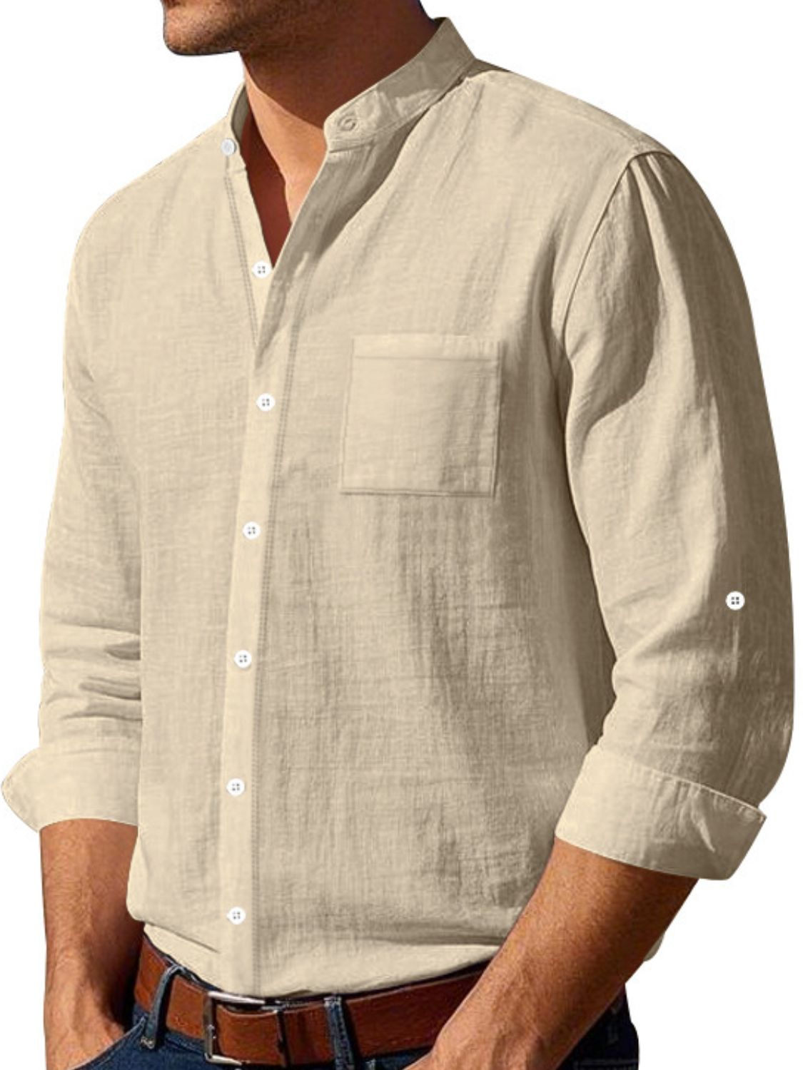 Men's Full Size Button Down Long Sleeve Shirt Plus Size