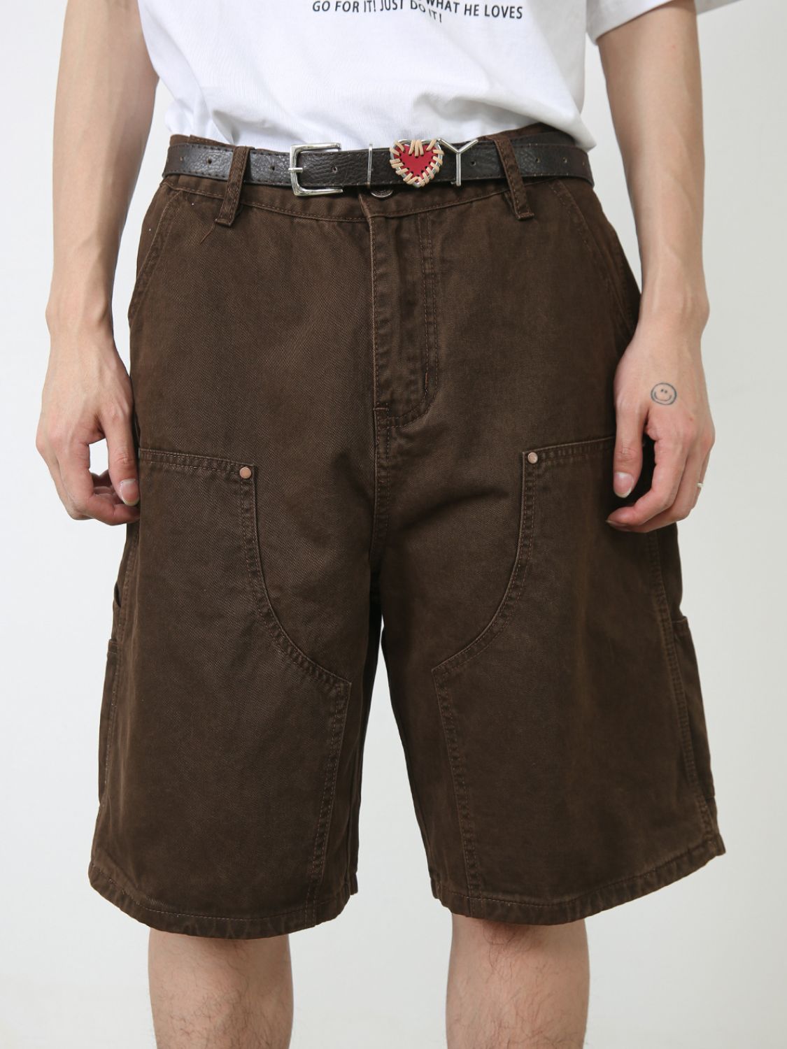 Men's Mid Rise Denim Shorts with Pockets