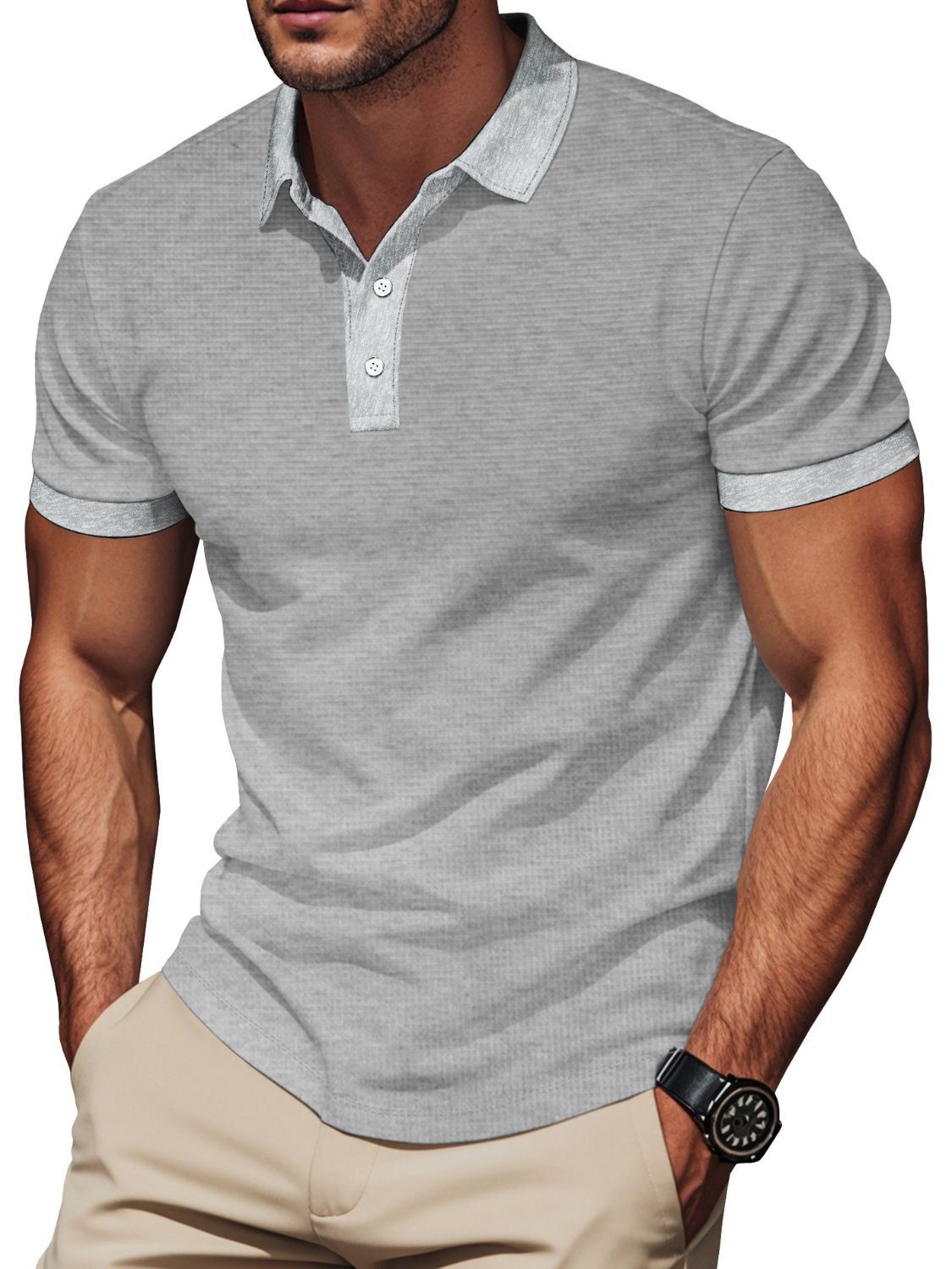 Men's Full Size Short Sleeve Collared Polo Plus Size