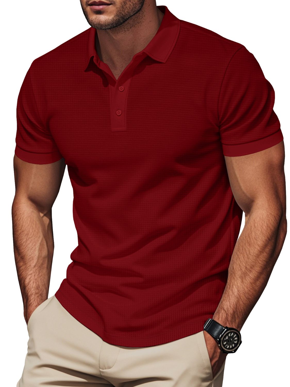 Men's Full Size Short Sleeve Collared Polo Plus Size