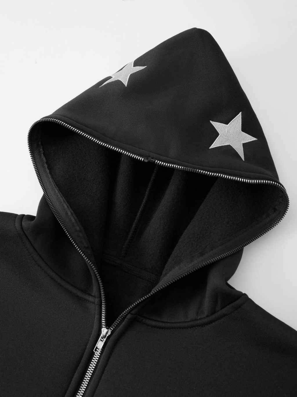 Men's Star Embroidery Zip Up Hoodie