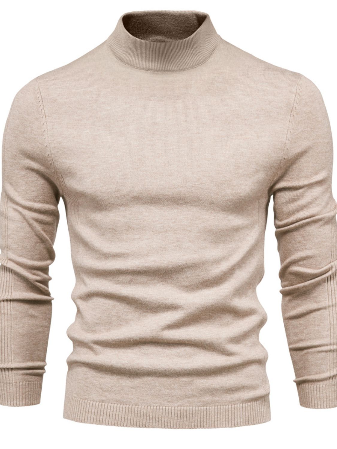 Men's Mock Neck Long Sleeve Sweater