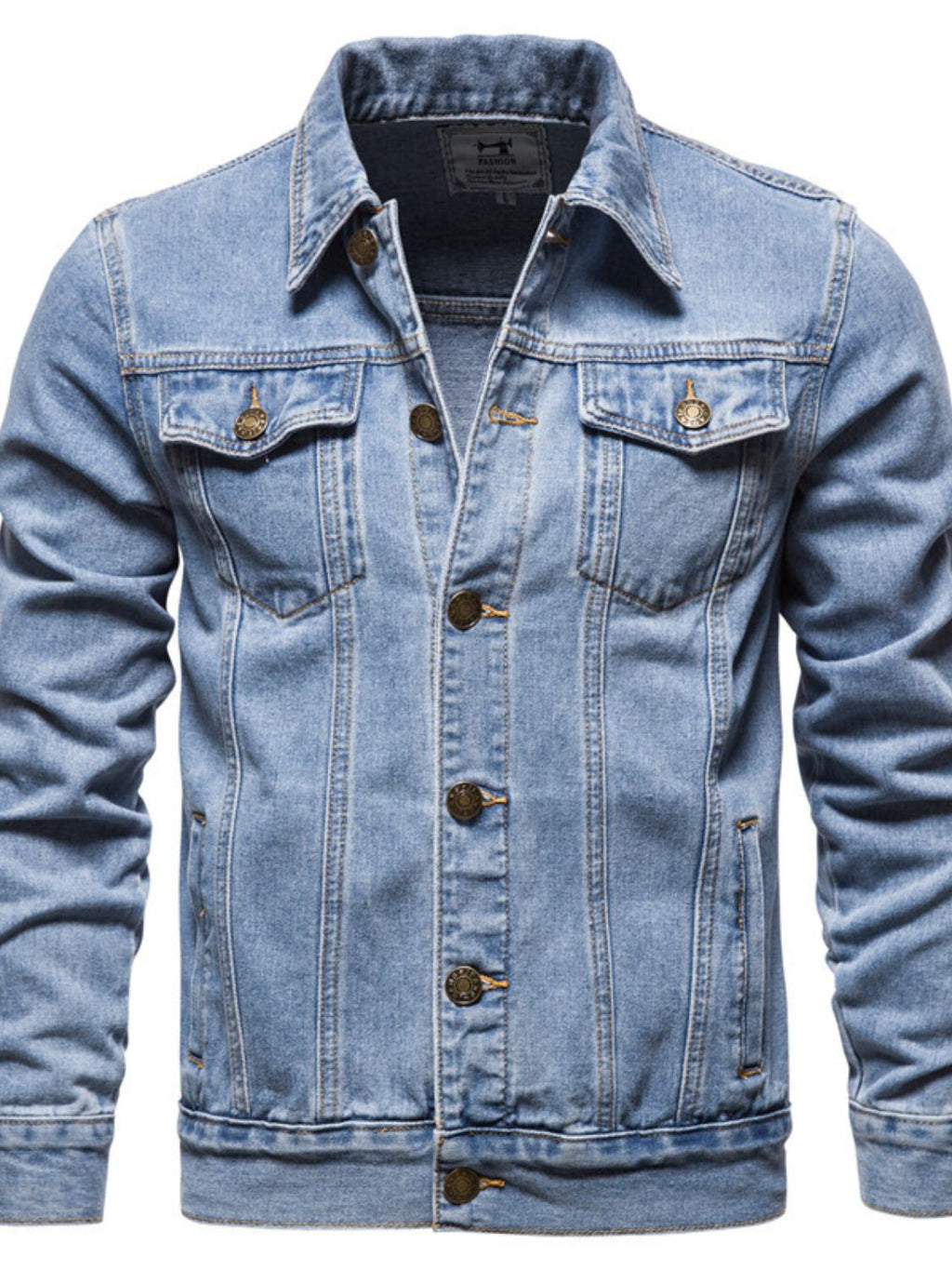 Men's Button Down Long Sleeve Denim Jacket
