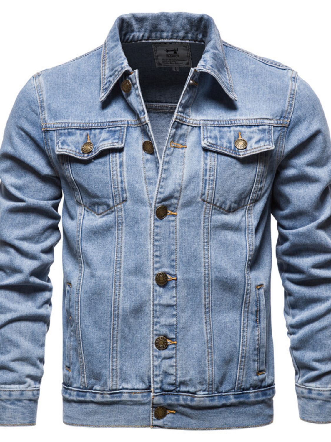 Men's Button Down Long Sleeve Denim Jacket