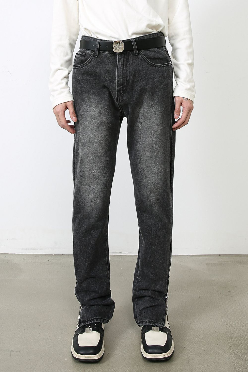 Men's Decor Zip Jeans with Pockets
