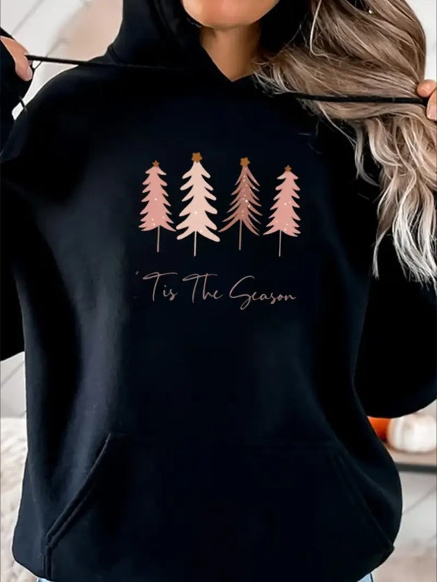 Oversized Hoodie For Women Front Print Its This Season  Sweatshirt Kangaroo Pocket Print Lightweight Trendy For Autumn Winter Casual Sweatshirt