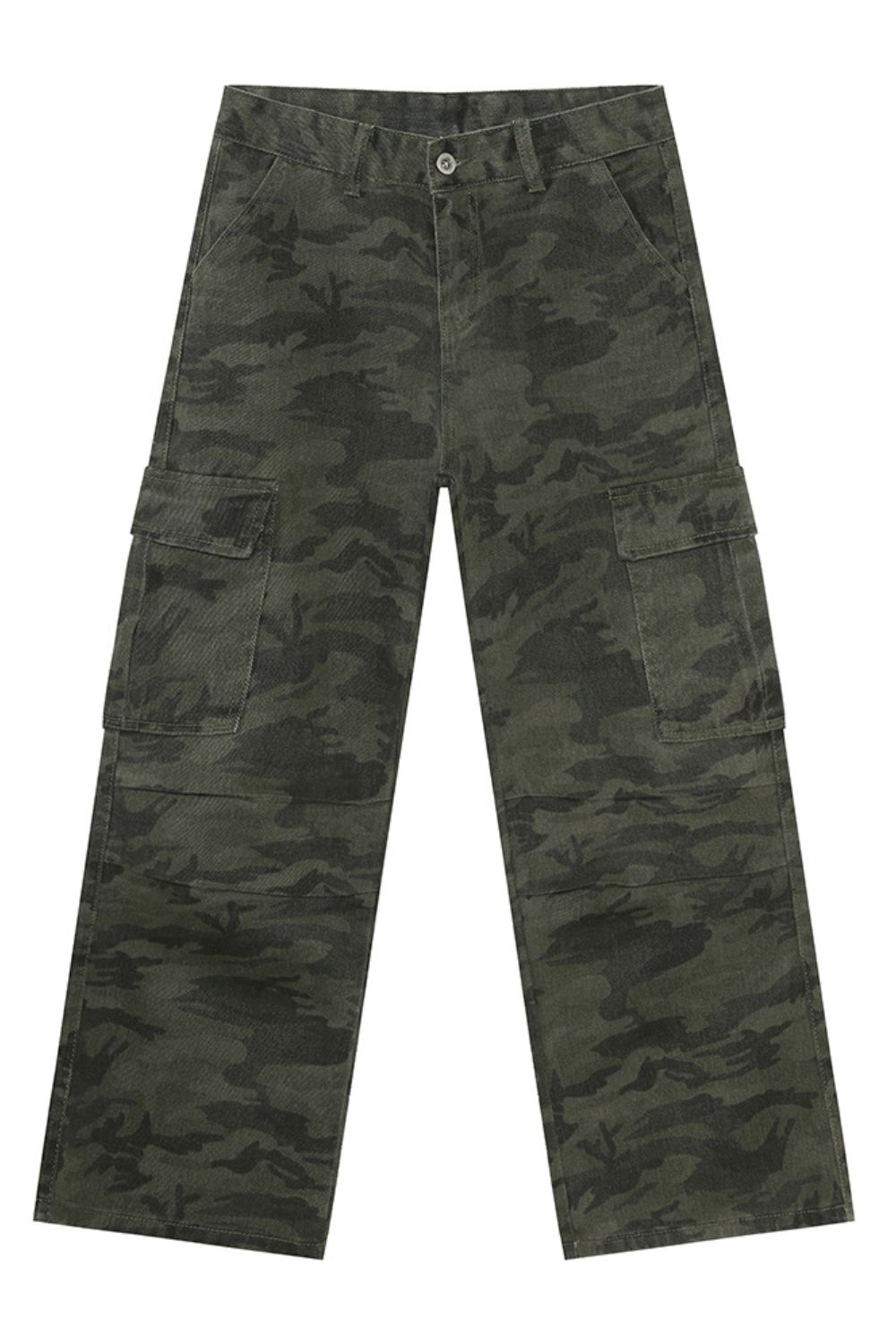 Camouflage Cargo Jeans with Pockets