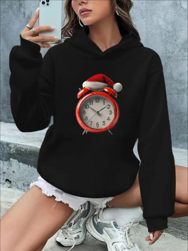 Letter And Graphic Print Hoodie With Drawstring Casual Hooded Sweatshirt