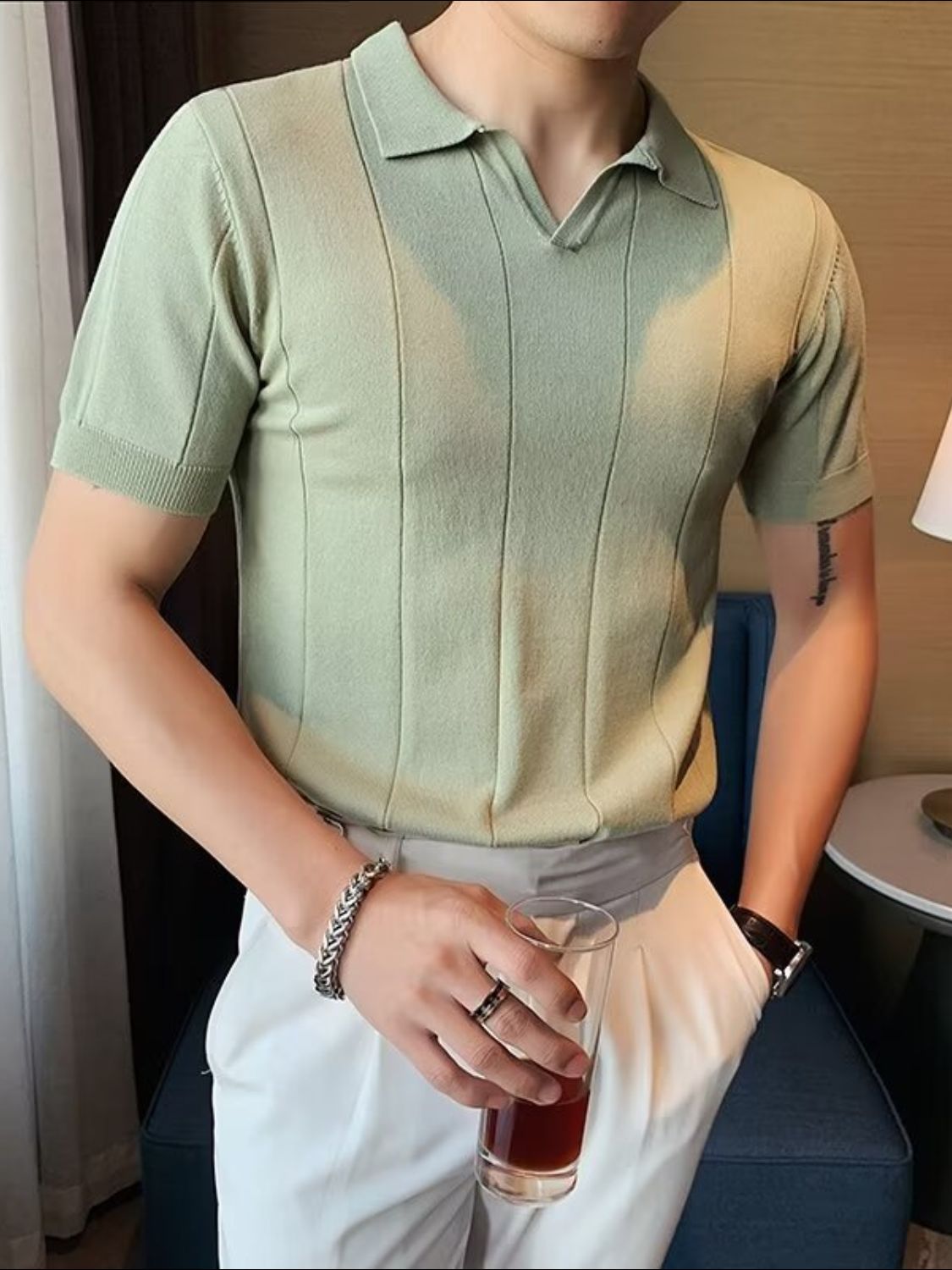 Men's Plus Size Collared Neck Short Sleeve Polo