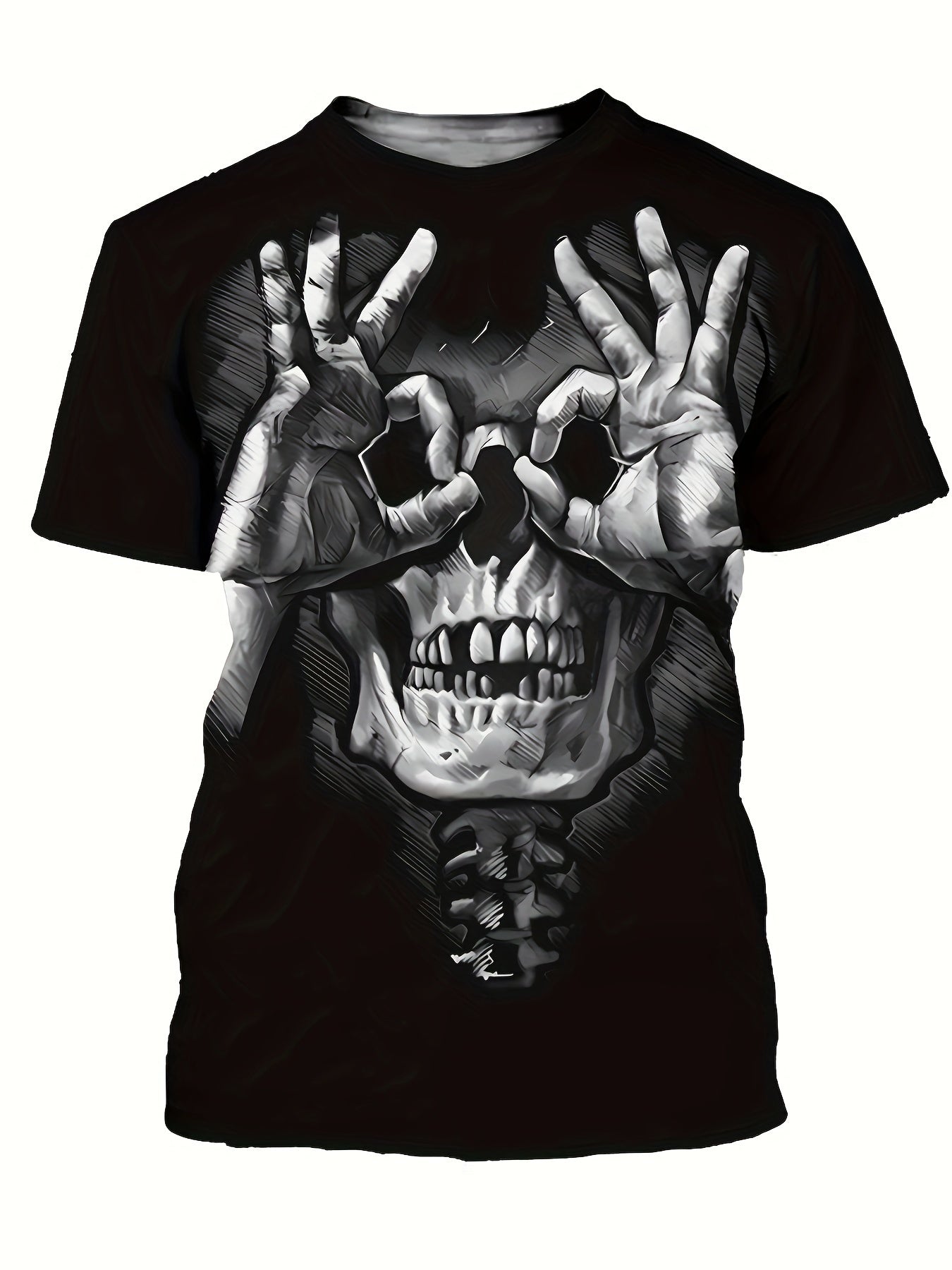 Men's Graphic T-Shirt: Creative Skull Print for Summer Style