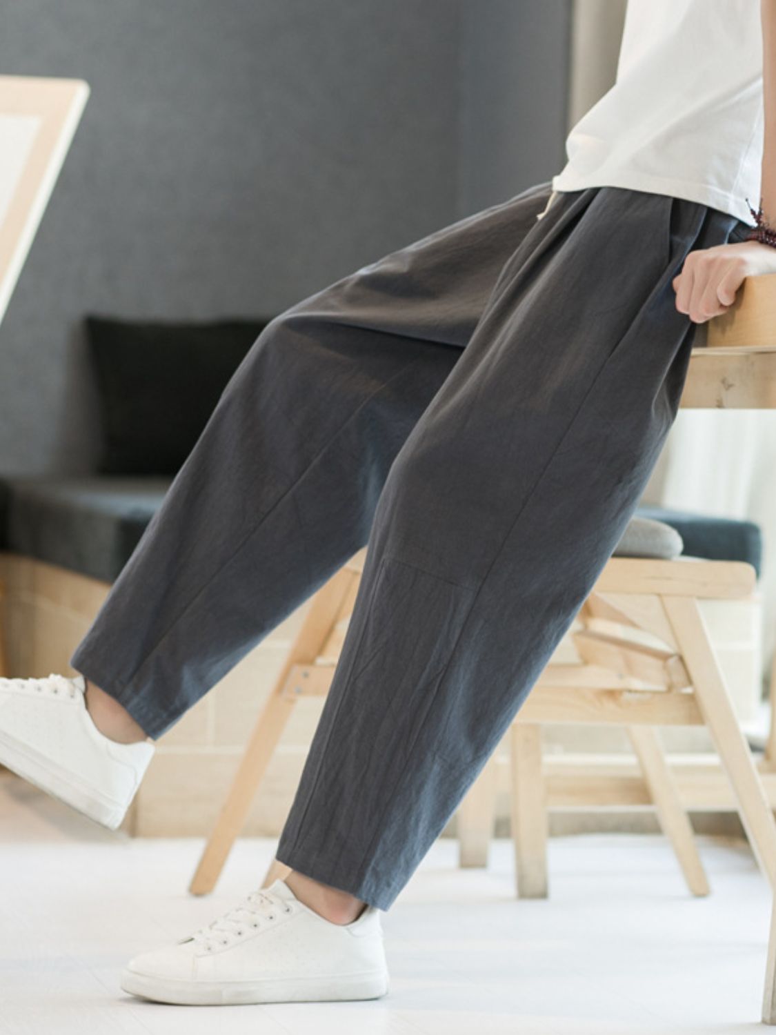 Men's Plus Size Cropped Straight Pants