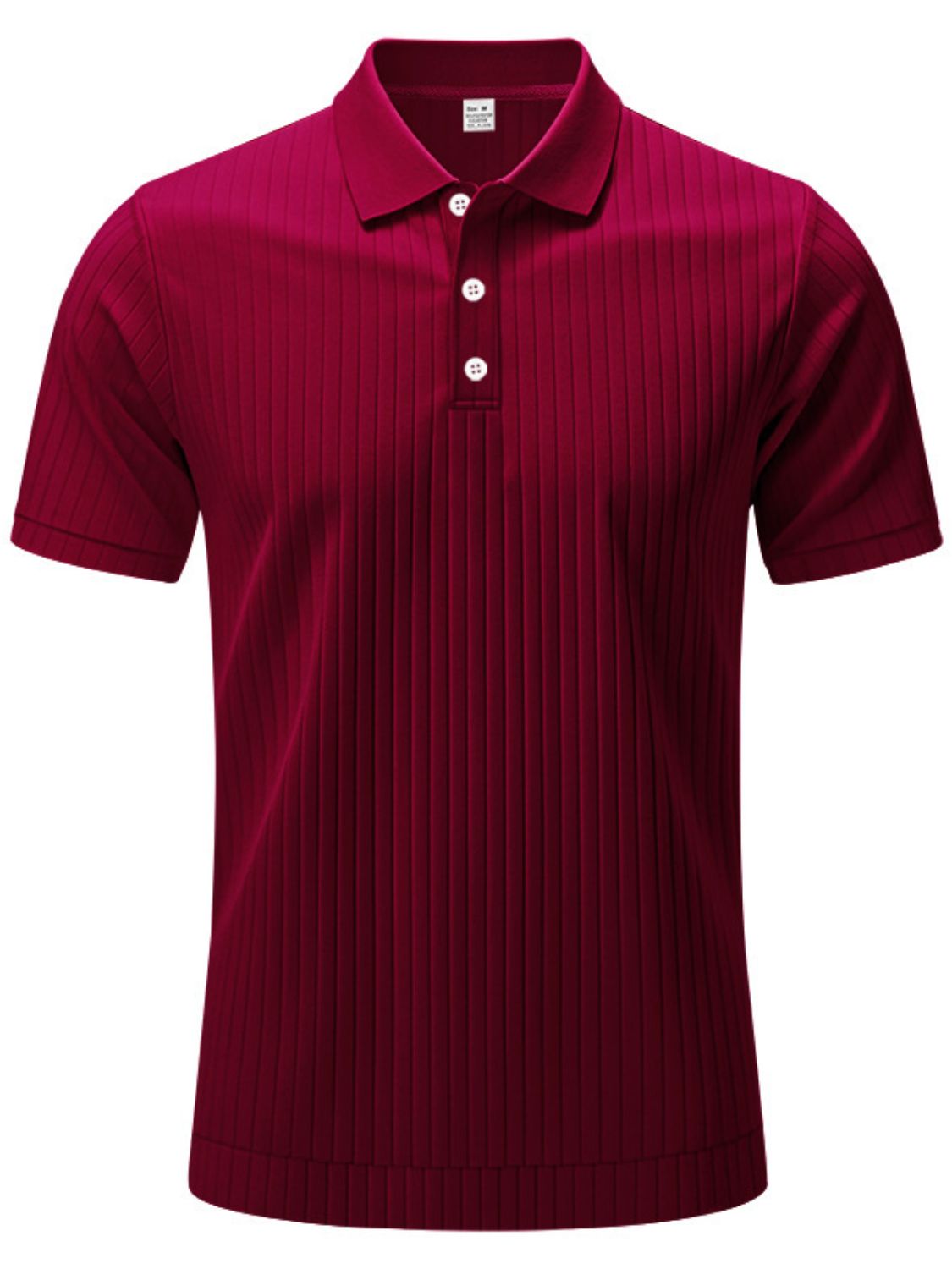 Men's Full Size Ribbed Short Sleeve Polo Plus Size