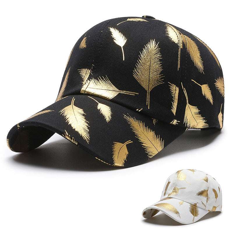 Bronzing Feather Peaked Cap Men's Outdoor Sports Sun-proof Hat Baseball Cap