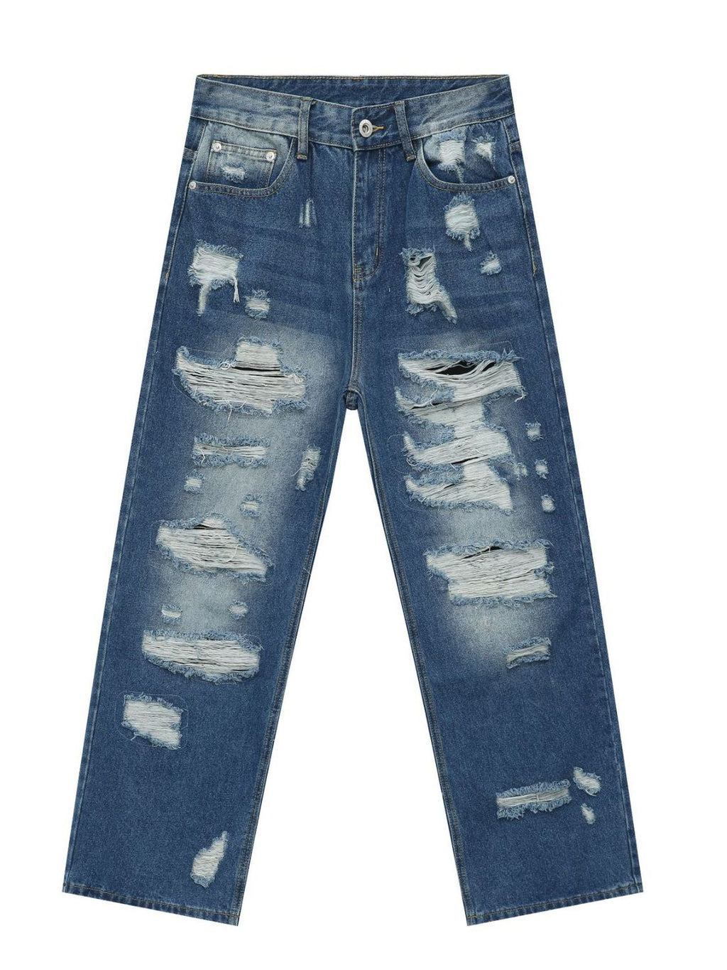 Men's Distressed Jeans with Pockets