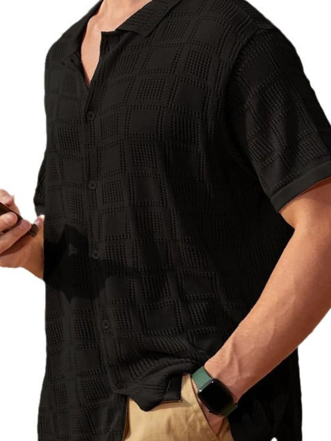 Men's Full Size Button Down Short Sleeve Plus Size
