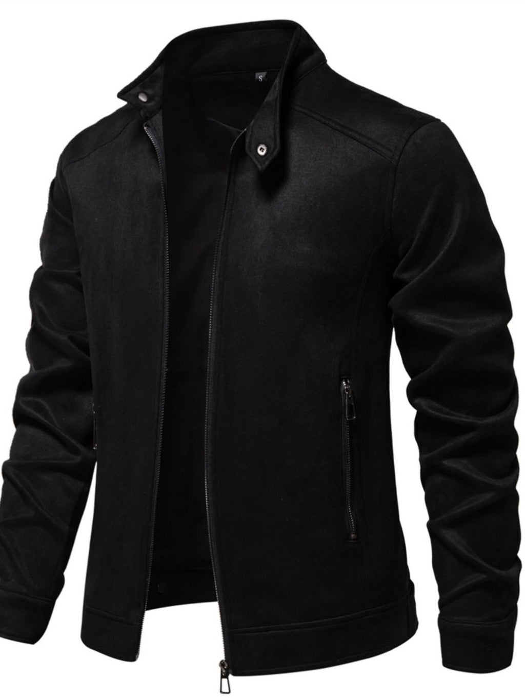 Men's Zip Up Long Sleeve Biker Jacket