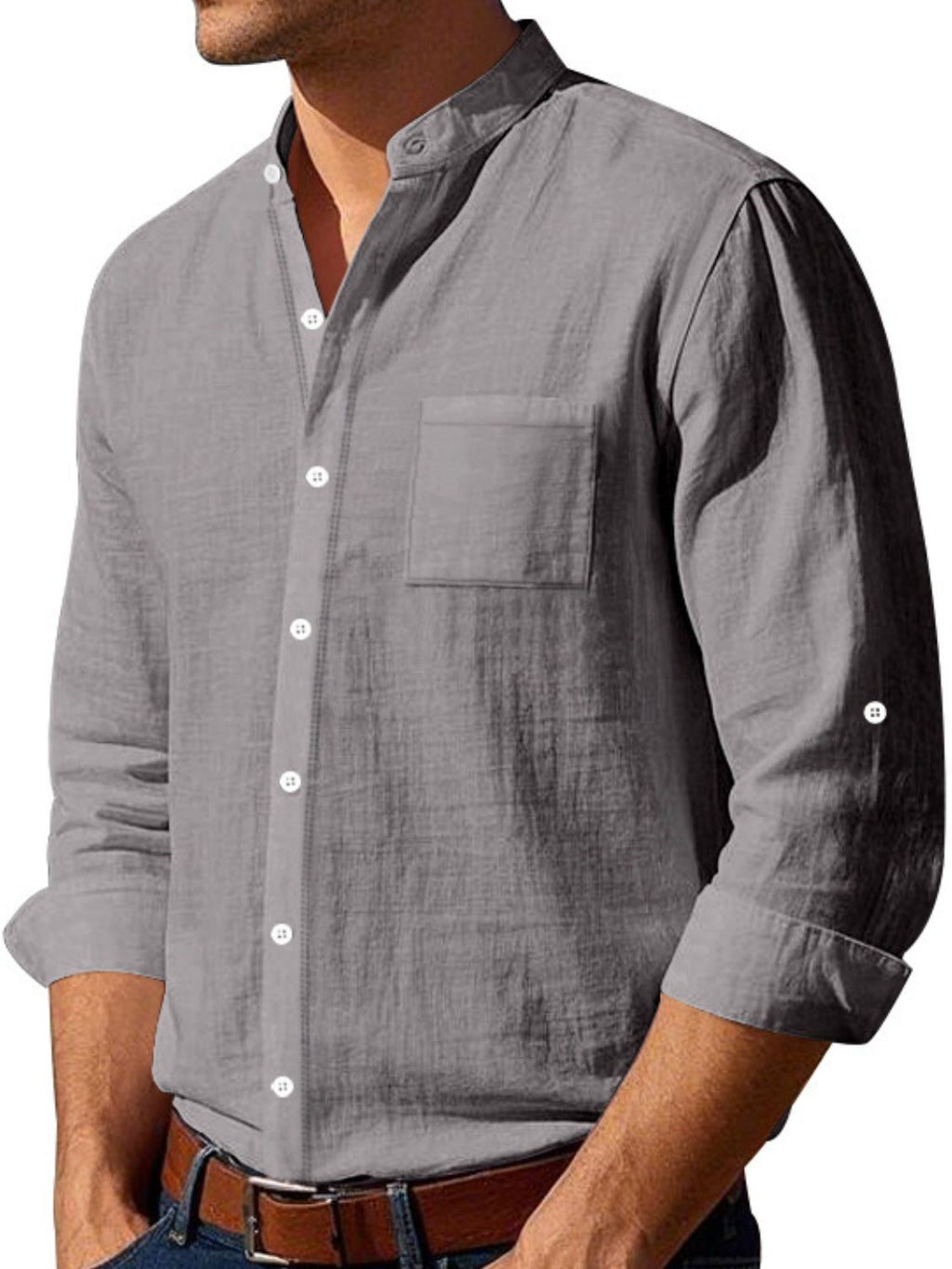 Men's Full Size Button Down Long Sleeve Shirt Plus Size