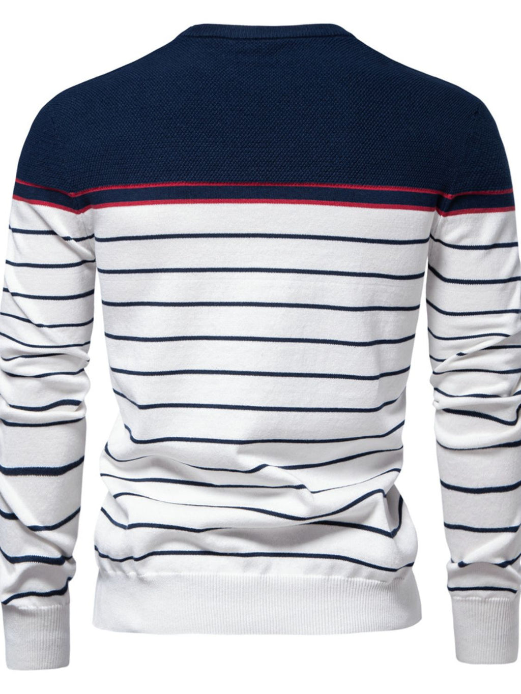 Men's Striped Round Neck Long Sleeve Sweater