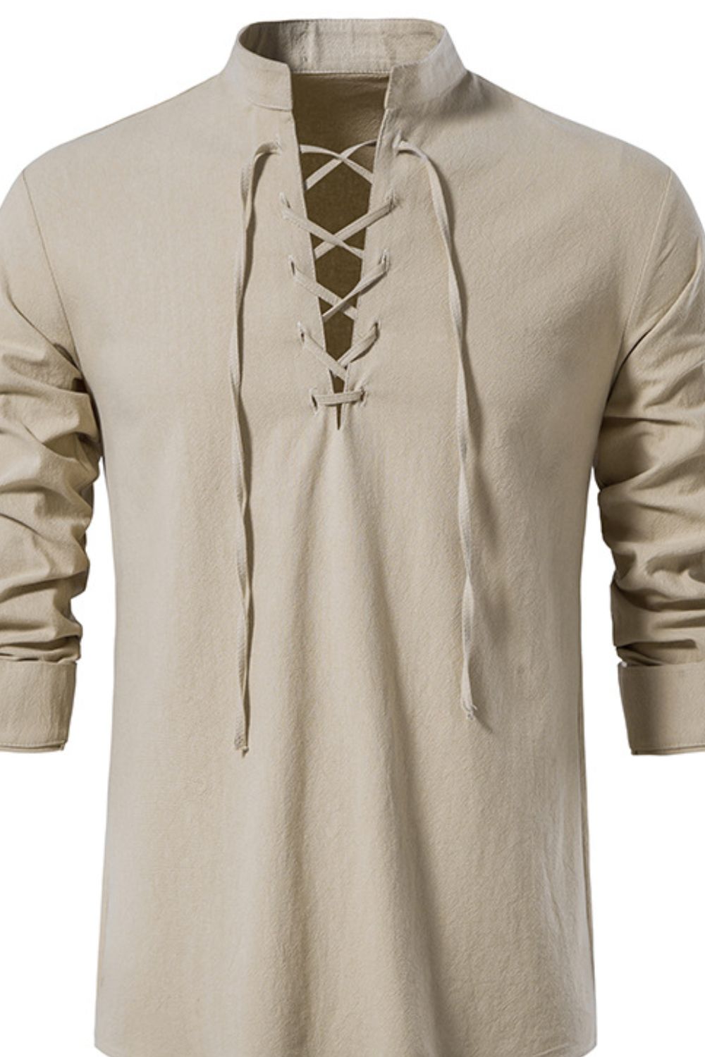 Men's Lace Up Long Sleeve Blouse