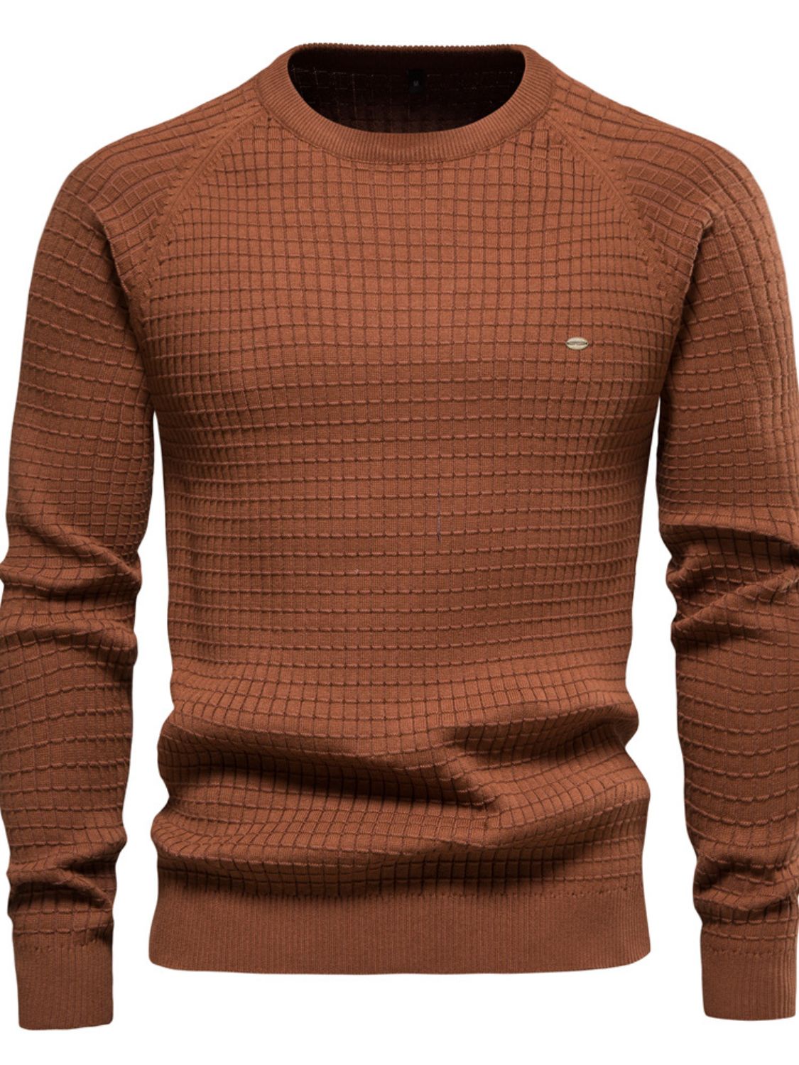 Texture Round Neck Long Sleeve Sweater