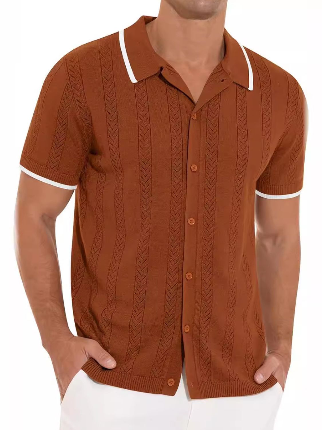 Men's Full Size Button Down Short Sleeve Shirt Plus Size