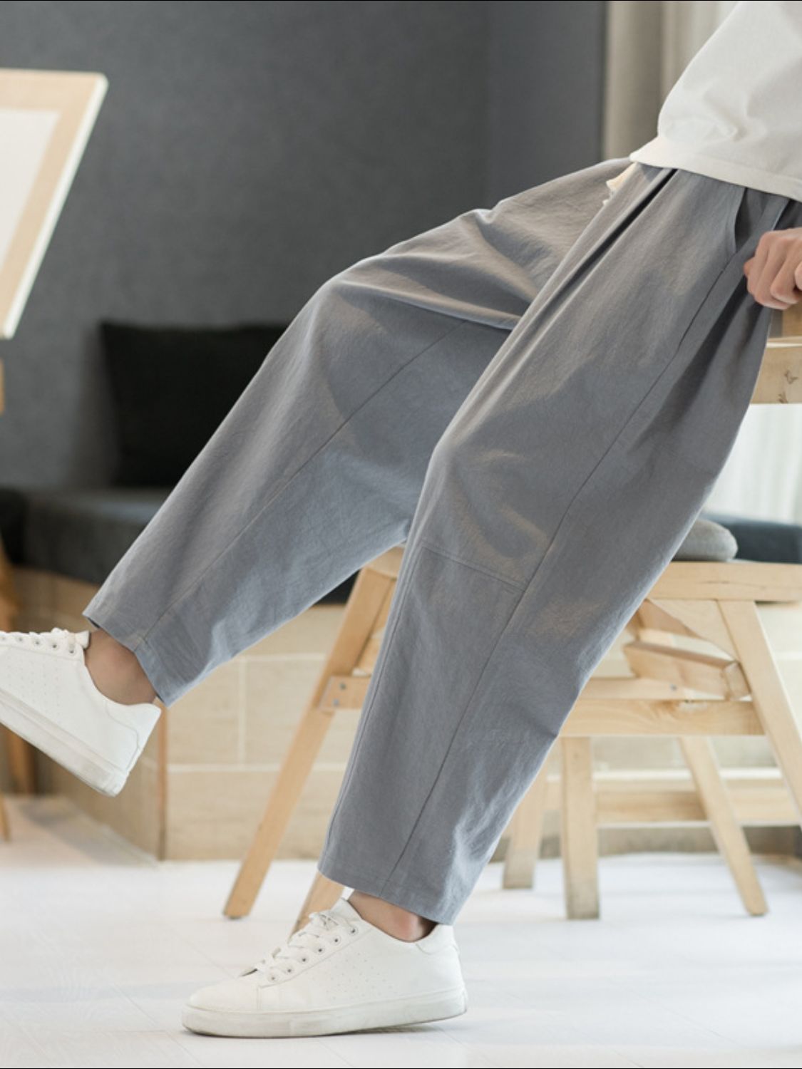 Men's Plus Size Cropped Straight Pants