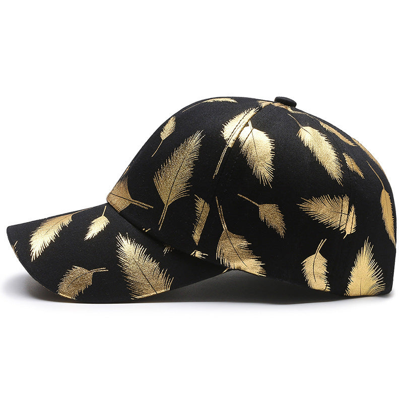 Bronzing Feather Peaked Cap Men's Outdoor Sports Sun-proof Hat Baseball Cap