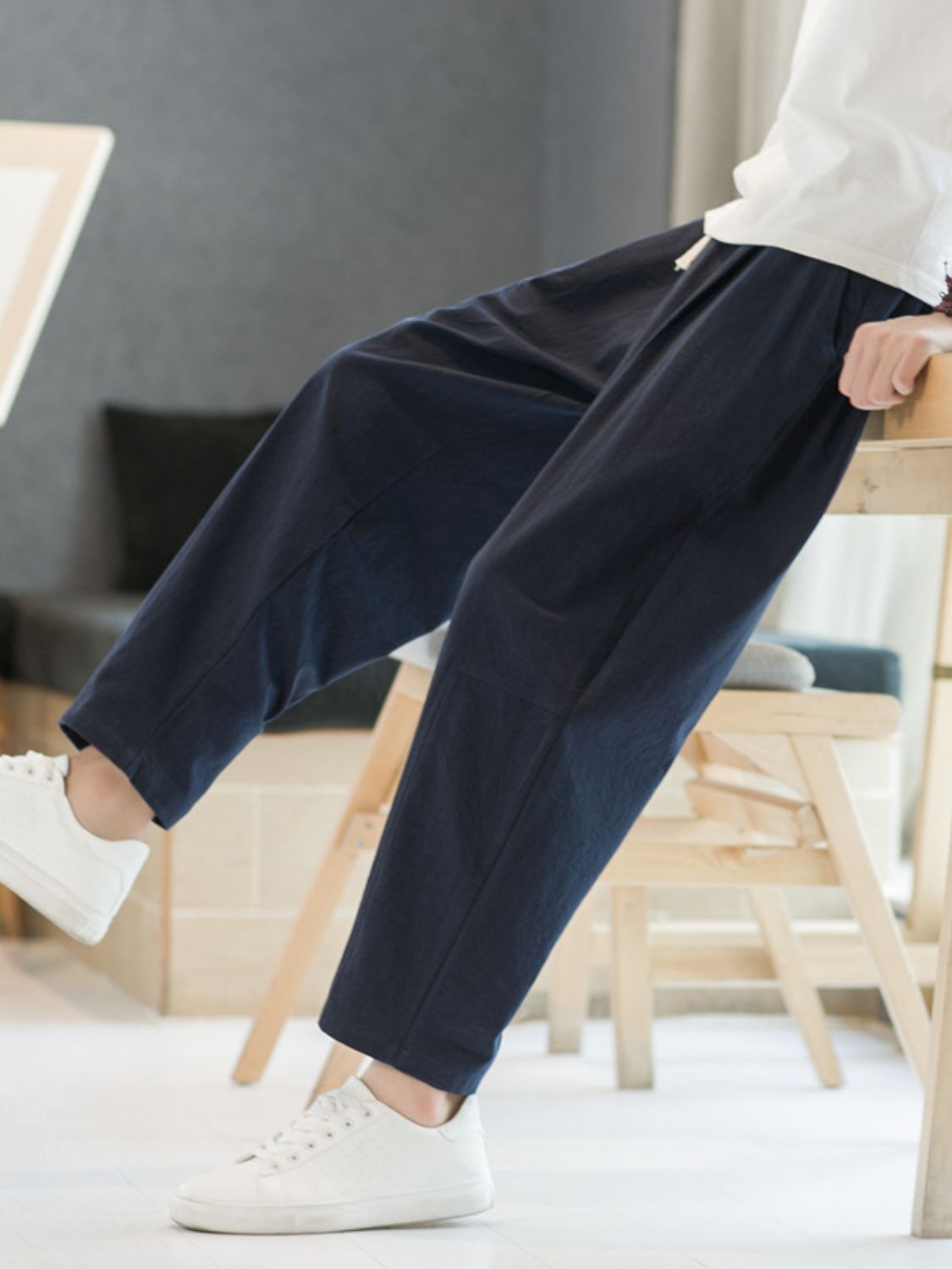 Men's Plus Size Cropped Straight Pants