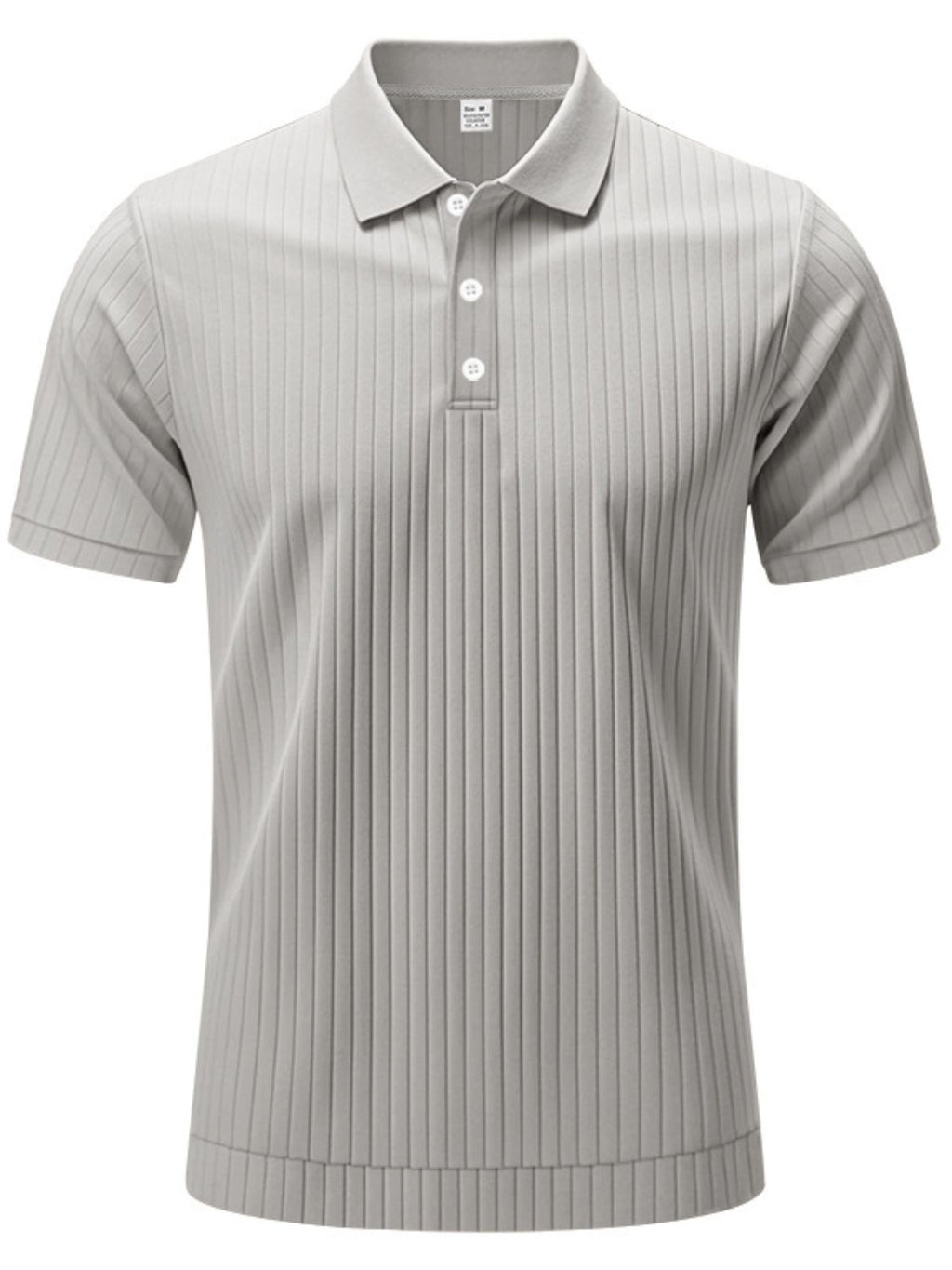 Men's Full Size Ribbed Short Sleeve Polo Plus Size