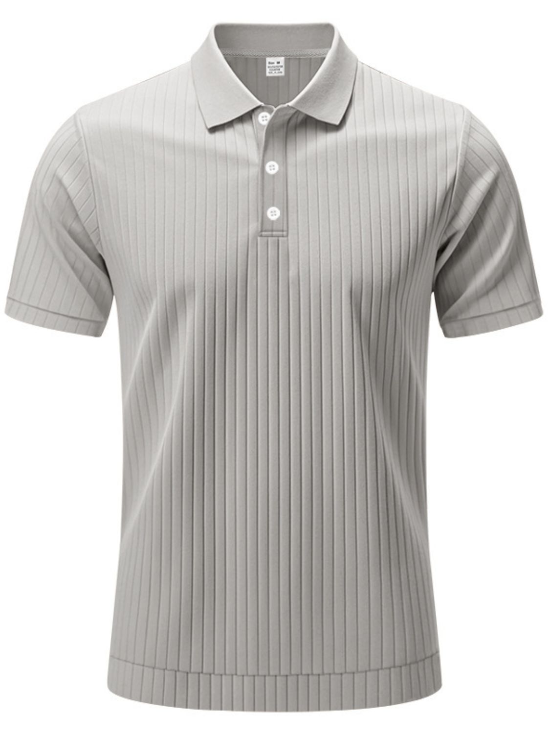Men's Full Size Ribbed Short Sleeve Polo Plus Size