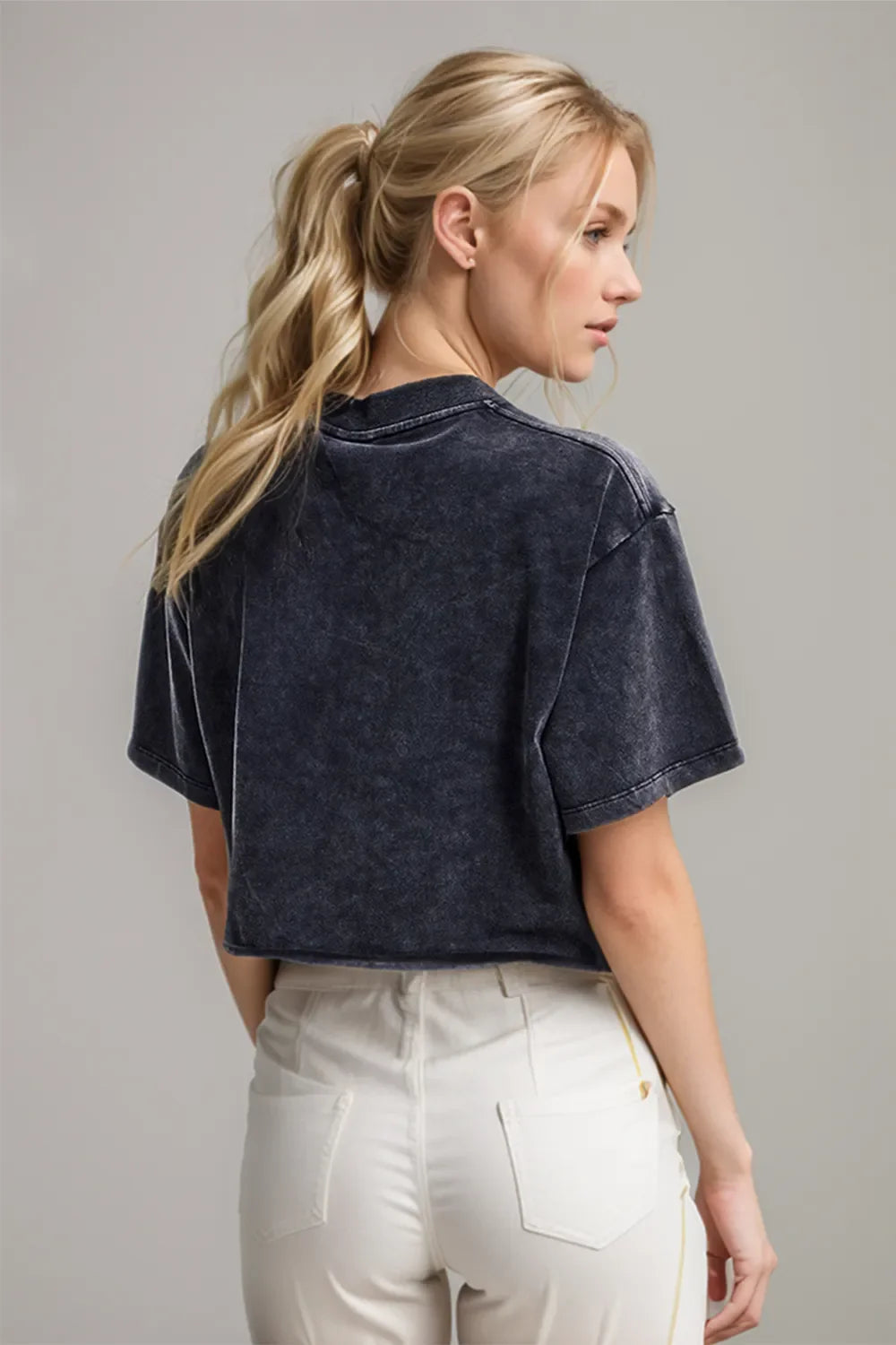 Basic Bae Round Neck Dropped Shoulder Short Sleeve T-Shirt