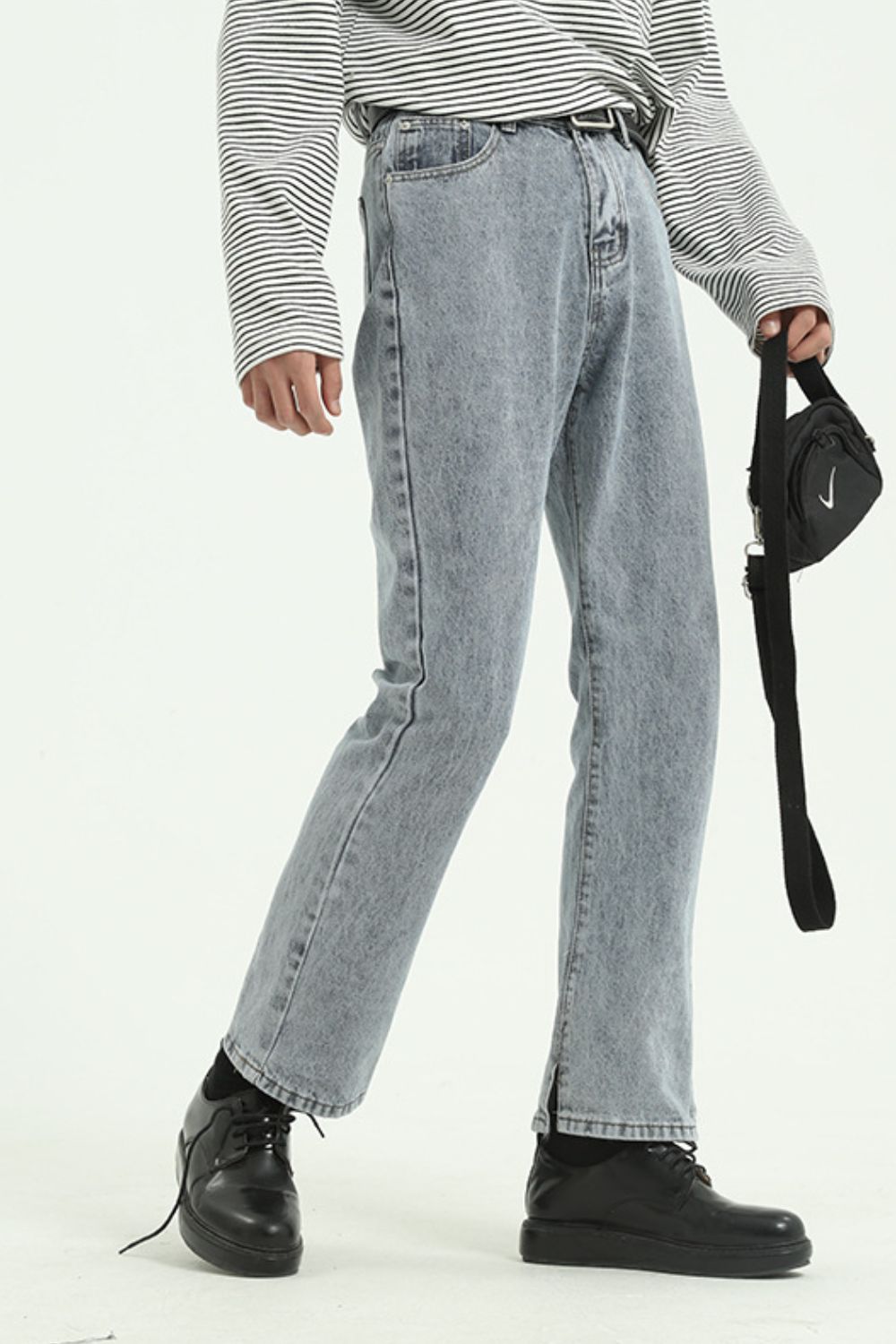 Side Slit Jeans with Pockets