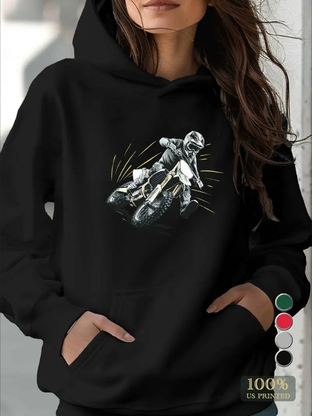 Women's Fleece Hoodie With Letter Pattern Printed Hoodie