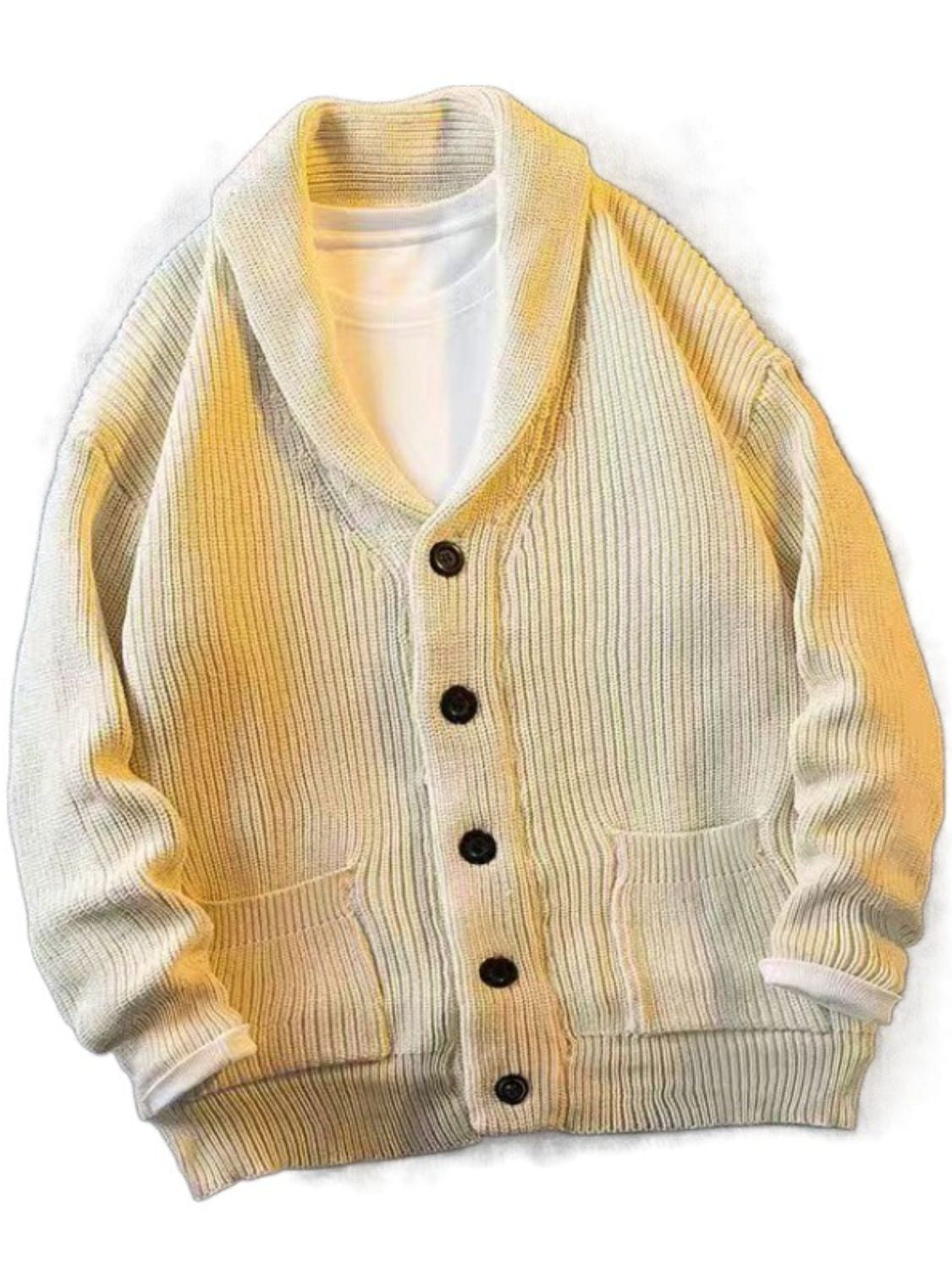 Men's Plus Size Button Down Long Sleeve Cardigan