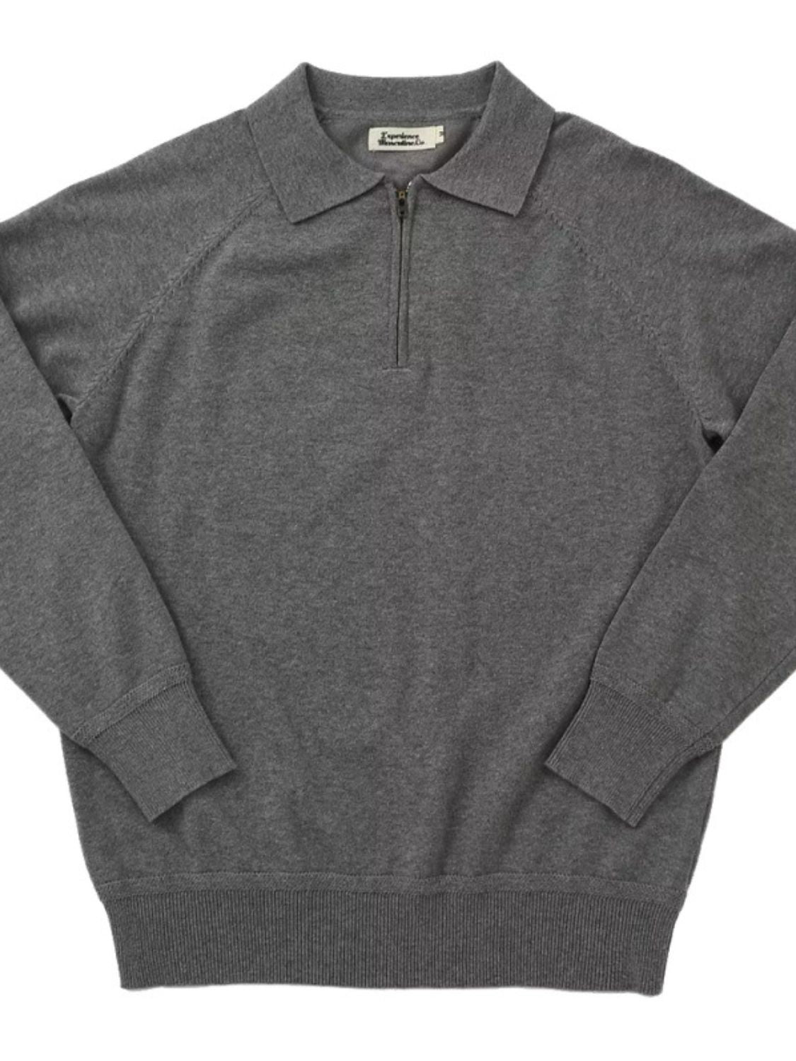 Men's Plus Size Quarter Zip Raglan Sleeve Polo