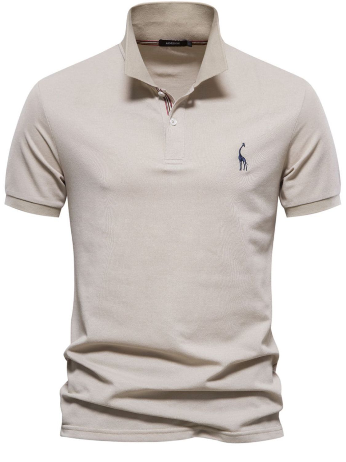 Men's Giraffe Embroidered Short Sleeve  Polo