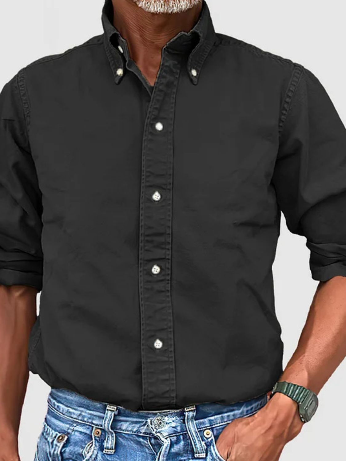 Men's Full Size Collared Neck Button Down Shirt Plus Size
