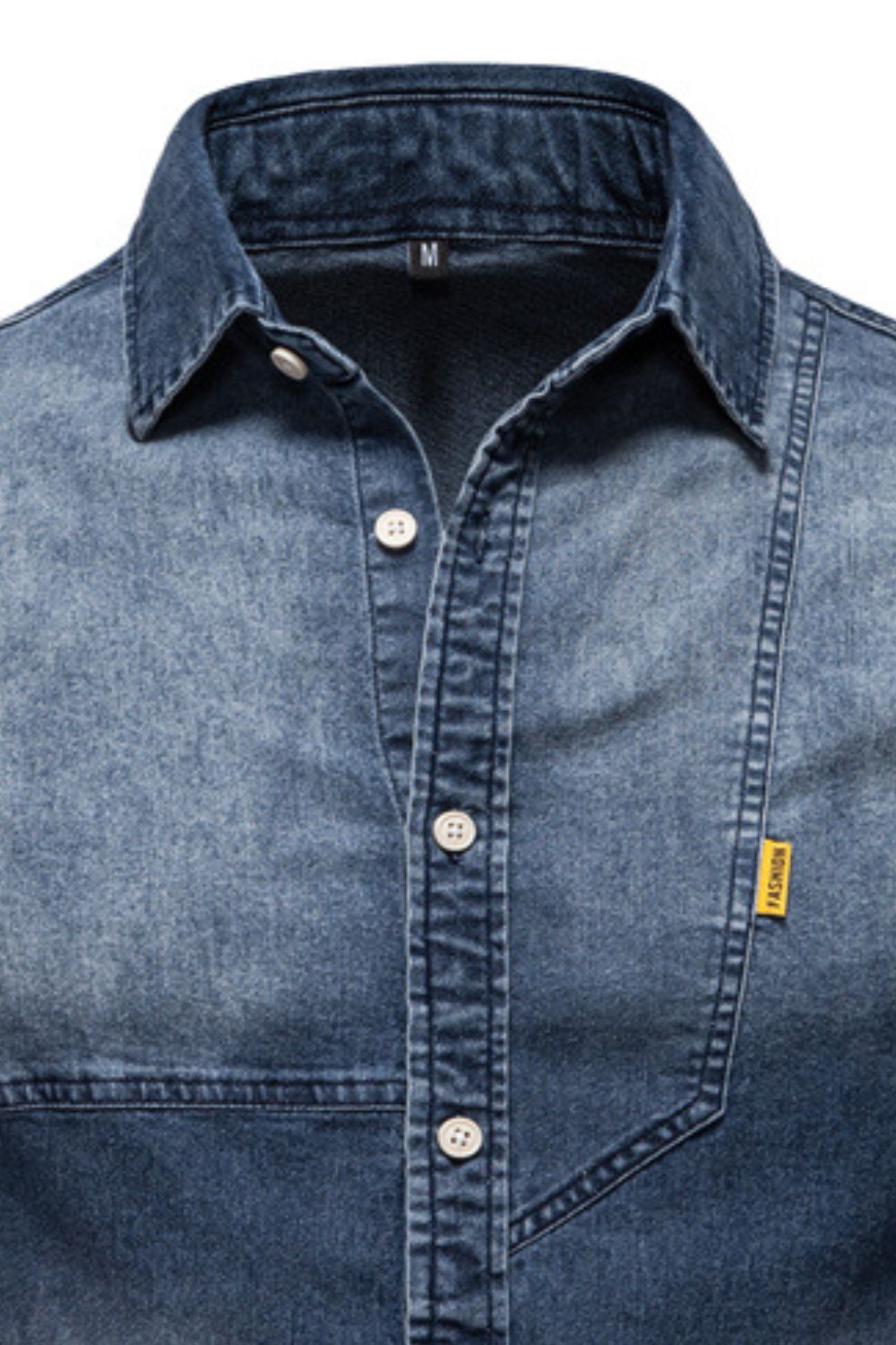 Men's Button Down Collared Neck Denim Shirt