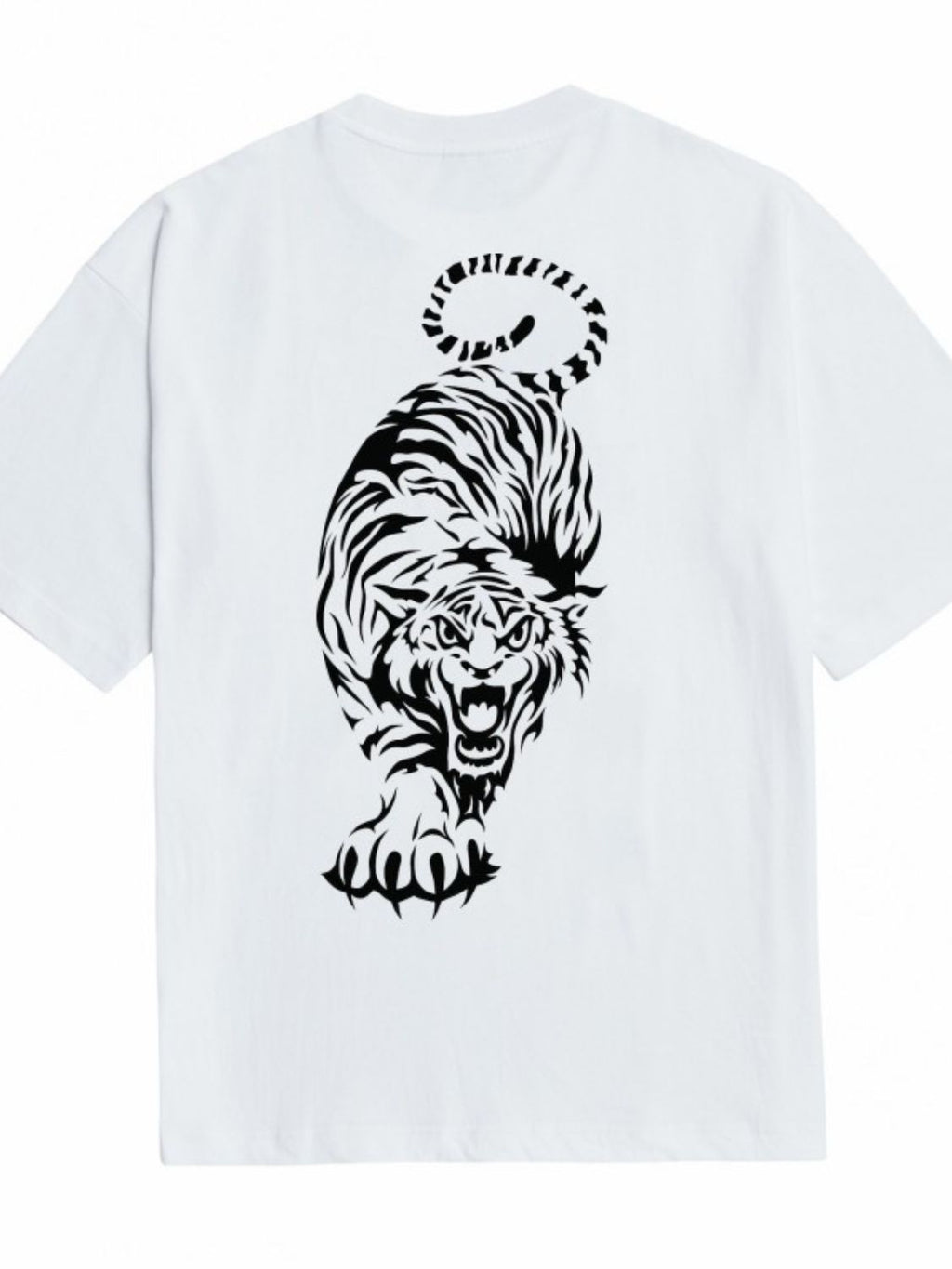 Men's Plus Size Tiger Round Neck Short Sleeve T-Shirt