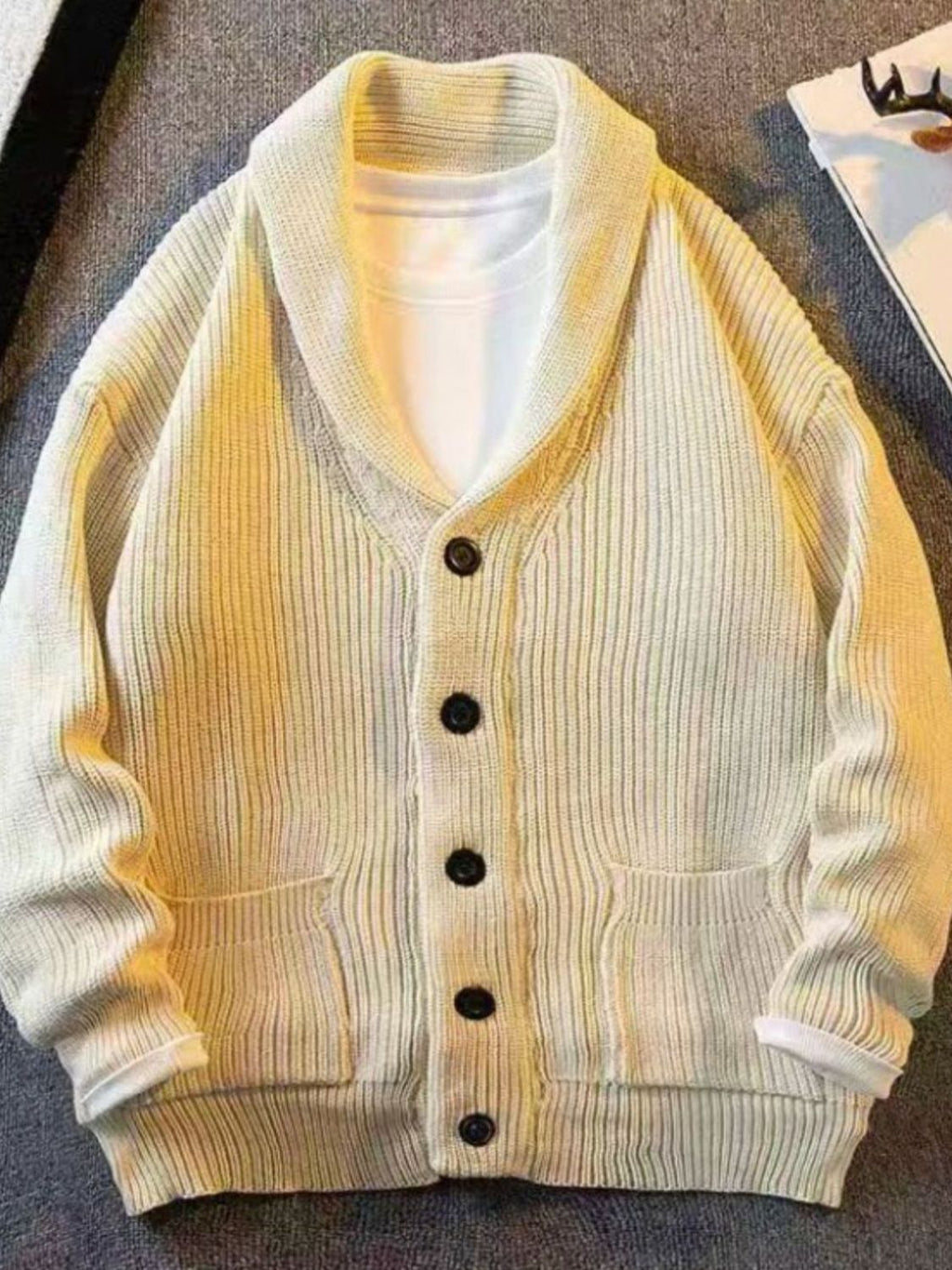 Men's Plus Size Button Down Long Sleeve Cardigan