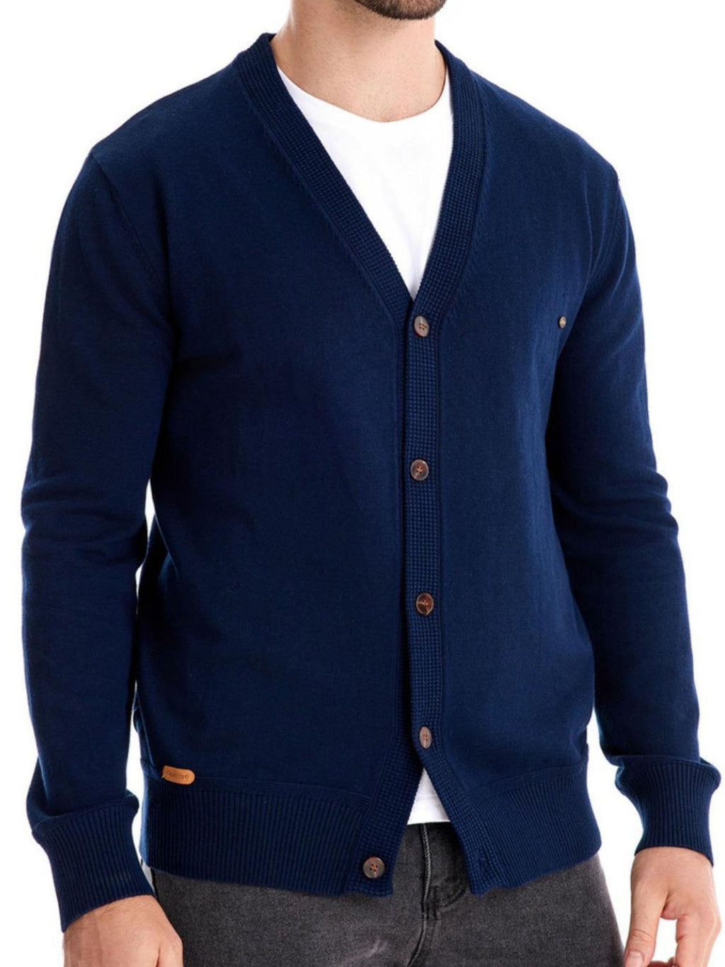Men's Button Down V-Neck Cardigan