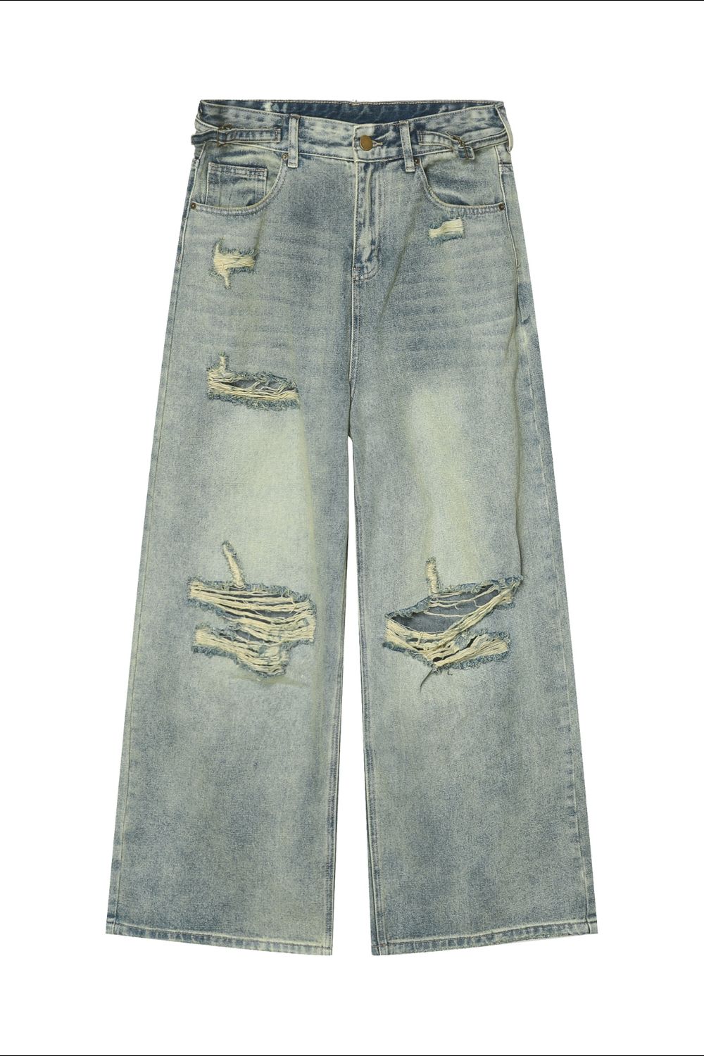 Men's Distressed Wide Leg Jeans