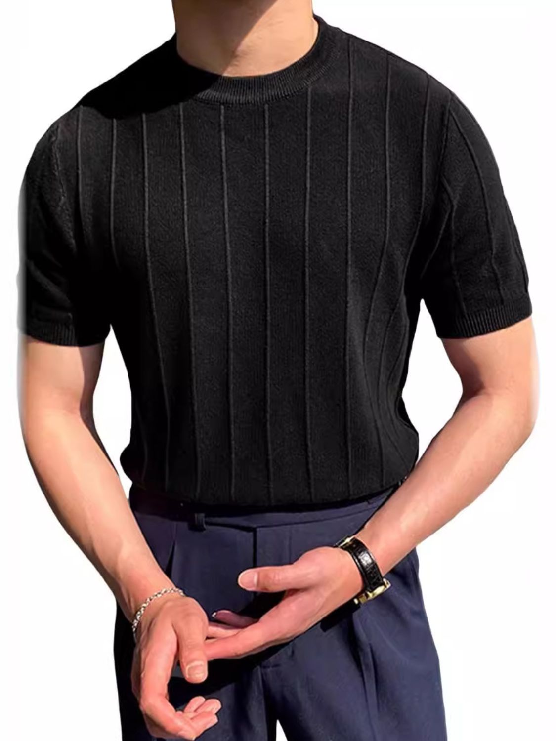 Men's Full Size Round Neck Short Sleeve T-Shirt Plus Size